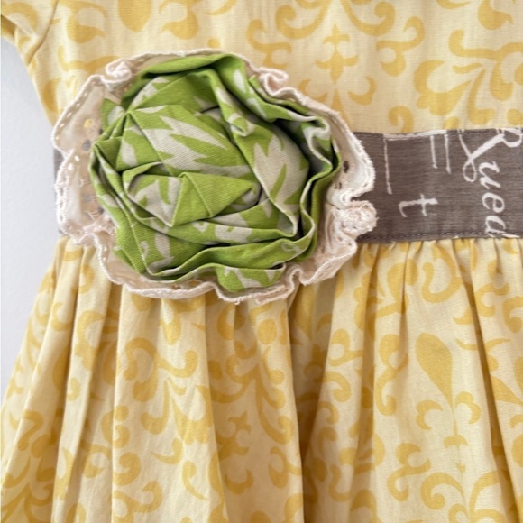Mustard Pie  Darling Yellow & Green Flare Girls Dress Size 24 Months - Picture 7 of 11